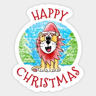 Christmas Lion Wildlife Xmas 2022 Sticker